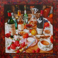 FÃªte chez Les Amies( 100x100 cm)