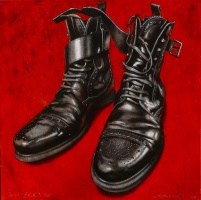 Shining Black in Red 80 x 80 cm 2017