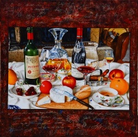 Borozgatàs a cseresznyéskertben 90 x 90 cm